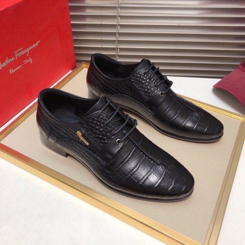 Replica Ferragamo Leather Shoes For Men #850518 $82.00 USD for Wholesale