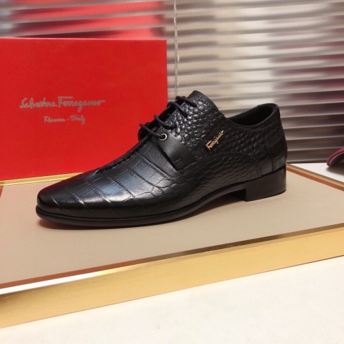 Replica Ferragamo Leather Shoes For Men #850518 $82.00 USD for Wholesale