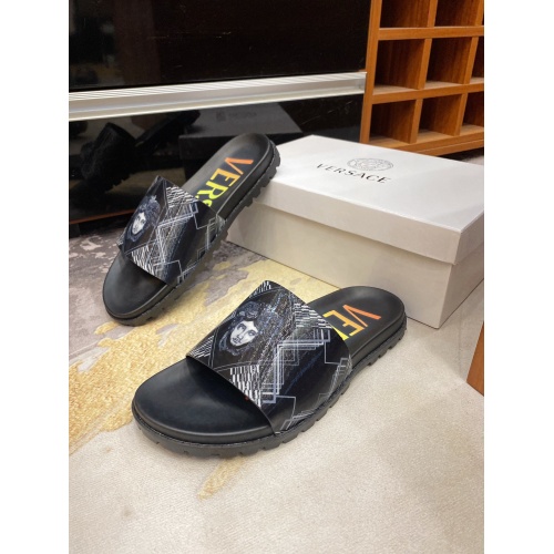 Replica Versace Slippers For Men #850747 $52.00 USD for Wholesale