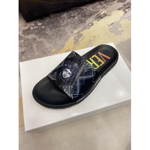 Replica Versace Slippers For Men #850747 $52.00 USD for Wholesale