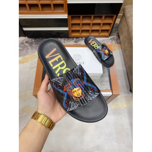 Replica Versace Slippers For Men #850748 $52.00 USD for Wholesale