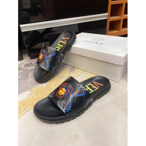 Replica Versace Slippers For Men #850748 $52.00 USD for Wholesale