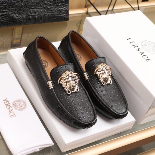 Replica Versace Leather Shoes For Men #850798 $85.00 USD for Wholesale