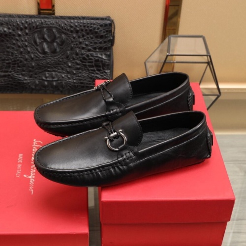 Replica Ferragamo Leather Shoes For Men #850802 $85.00 USD for Wholesale
