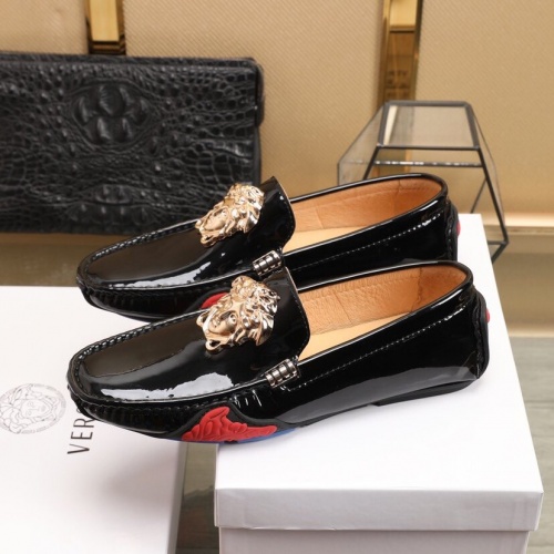 Replica Versace Leather Shoes For Men #850804 $82.00 USD for Wholesale