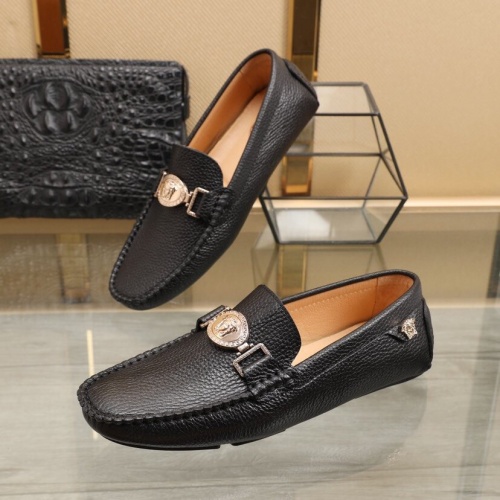 Versace Leather Shoes For Men #850805 $85.00 USD, Wholesale Replica Versace Leather Shoes