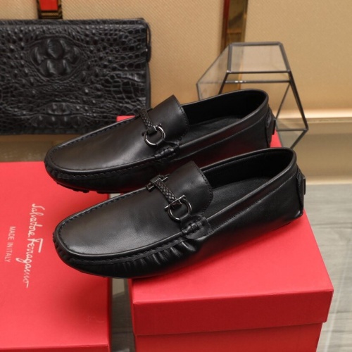 Replica Ferragamo Leather Shoes For Men #850810 $85.00 USD for Wholesale