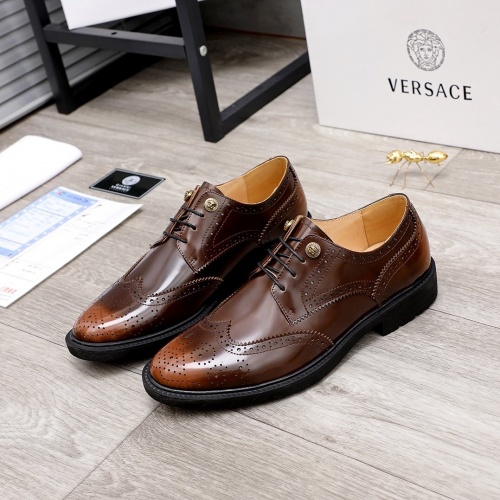 Replica Versace Leather Shoes For Men #851869 $100.00 USD for Wholesale
