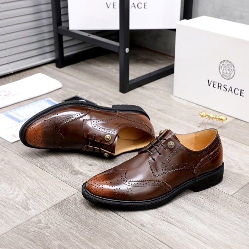 Replica Versace Leather Shoes For Men #851869 $100.00 USD for Wholesale