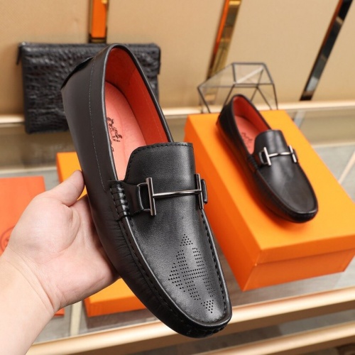 Replica Hermes Leather Shoes For Men #851896 $85.00 USD for Wholesale