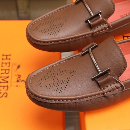 Replica Hermes Leather Shoes For Men #851897 $85.00 USD for Wholesale