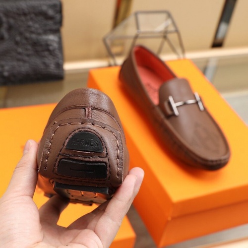 Replica Hermes Leather Shoes For Men #851897 $85.00 USD for Wholesale