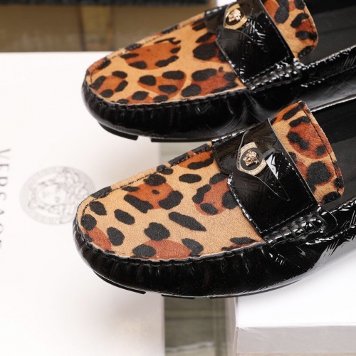 Replica Versace Leather Shoes For Men #851898 $85.00 USD for Wholesale