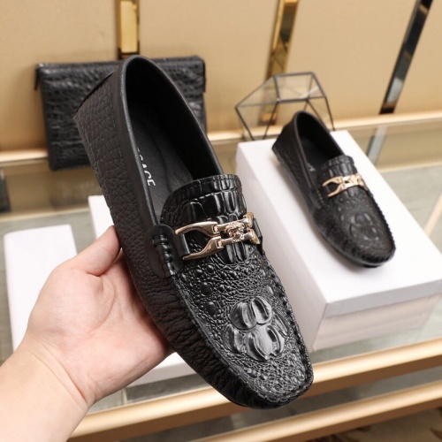 Replica Versace Leather Shoes For Men #851899 $85.00 USD for Wholesale