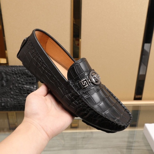 Replica Versace Leather Shoes For Men #851900 $85.00 USD for Wholesale