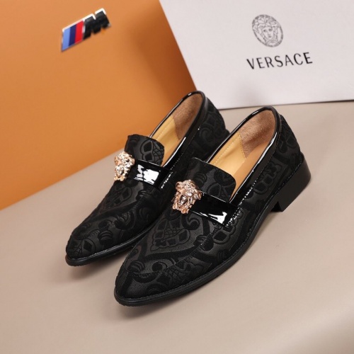 Replica Versace Leather Shoes For Men #851938 $92.00 USD for Wholesale