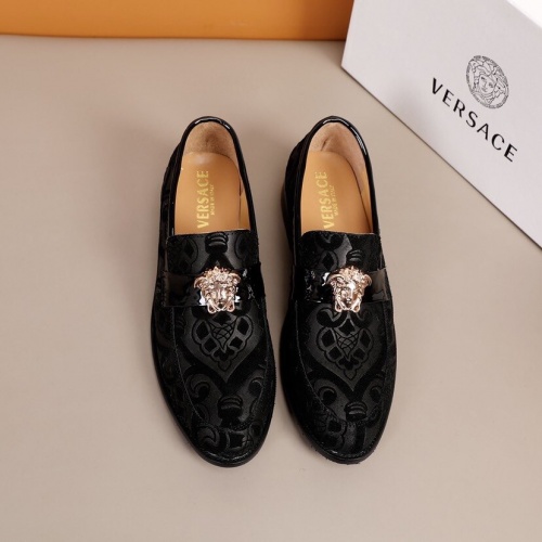 Replica Versace Leather Shoes For Men #851938 $92.00 USD for Wholesale