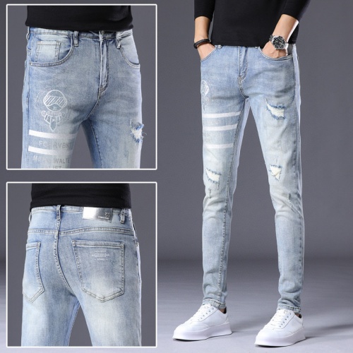 Replica Fendi Jeans For Men #852203 $48.00 USD for Wholesale