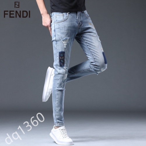 Replica Fendi Jeans For Men #852214 $48.00 USD for Wholesale