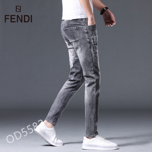 Replica Fendi Jeans For Men #852242 $48.00 USD for Wholesale