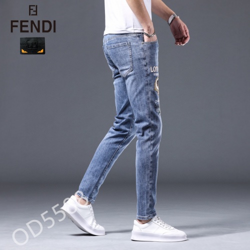 Replica Fendi Jeans For Men #852244 $48.00 USD for Wholesale