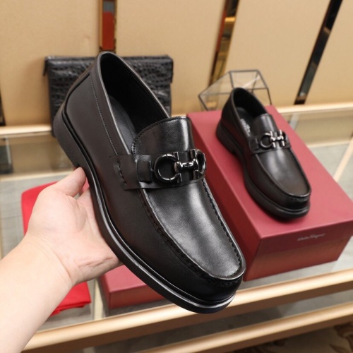 Replica Ferragamo Leather Shoes For Men #852615 $100.00 USD for Wholesale