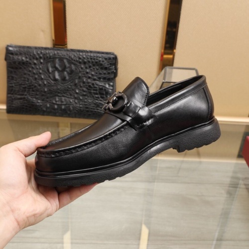 Replica Ferragamo Leather Shoes For Men #852615 $100.00 USD for Wholesale