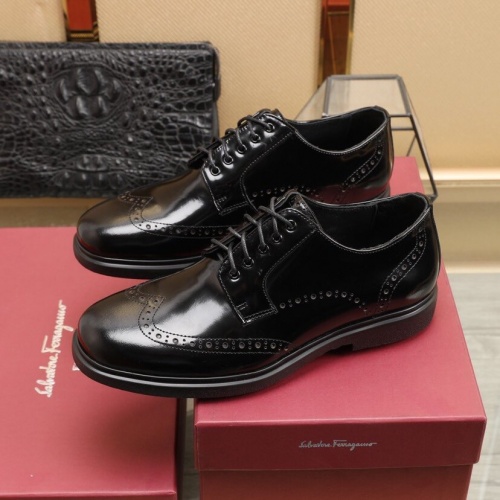 Replica Ferragamo Leather Shoes For Men #852616 $100.00 USD for Wholesale