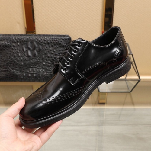 Replica Ferragamo Leather Shoes For Men #852616 $100.00 USD for Wholesale