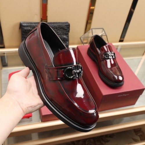 Replica Ferragamo Leather Shoes For Men #852617 $100.00 USD for Wholesale