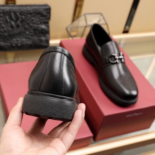 Replica Ferragamo Leather Shoes For Men #852618 $100.00 USD for Wholesale