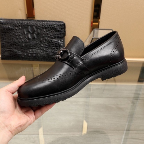 Replica Ferragamo Leather Shoes For Men #852618 $100.00 USD for Wholesale