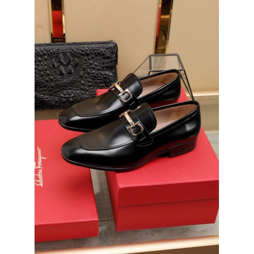 Replica Ferragamo Leather Shoes For Men #852621 $125.00 USD for Wholesale