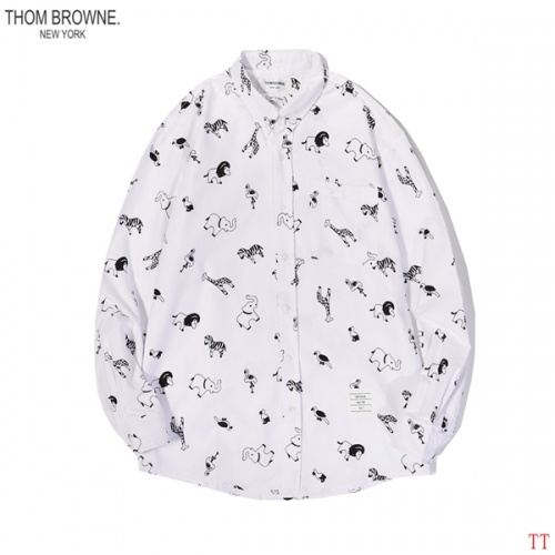 Replica Thom Browne TB Shirts Long Sleeved For Men #853002 $45.00 USD for Wholesale