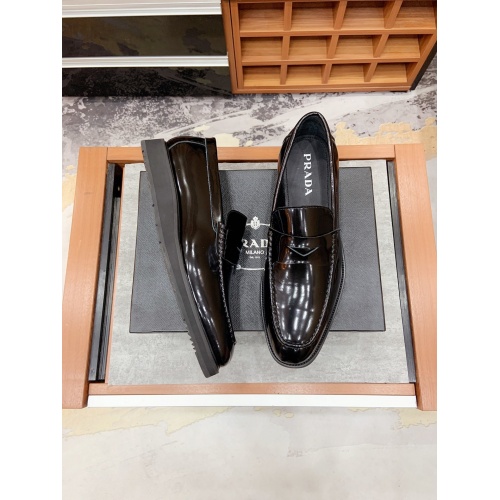 Replica Prada Leather Shoes For Men #853588 $92.00 USD for Wholesale