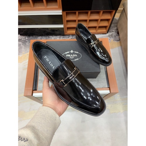 Replica Prada Leather Shoes For Men #853590 $92.00 USD for Wholesale