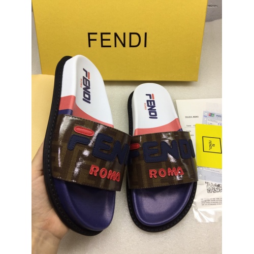 Replica Fendi Slippers For Men #855599 $64.00 USD for Wholesale