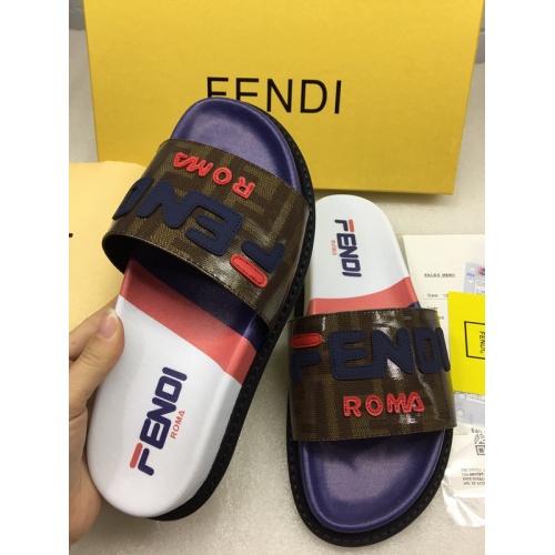 Replica Fendi Slippers For Men #855599 $64.00 USD for Wholesale