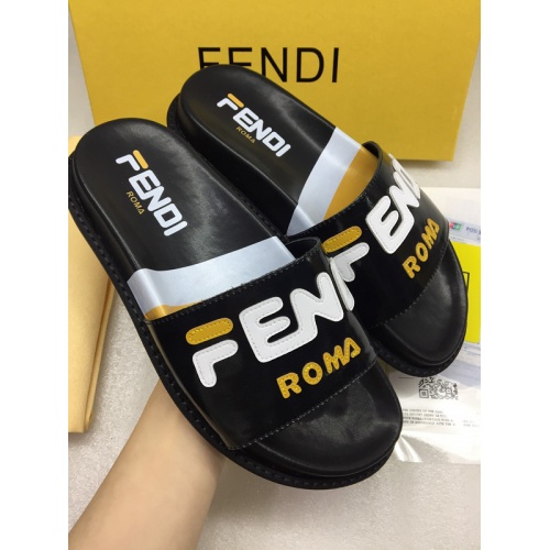 Replica Fendi Slippers For Men #855600 $64.00 USD for Wholesale
