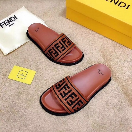 Replica Fendi Slippers For Men #855602 $48.00 USD for Wholesale