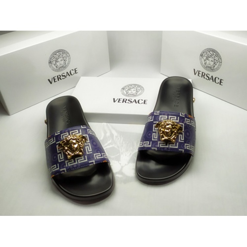 Replica Versace Slippers For Men #855885 $40.00 USD for Wholesale