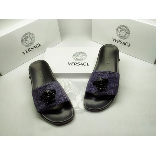 Replica Versace Slippers For Men #855886 $40.00 USD for Wholesale
