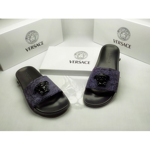 Replica Versace Slippers For Men #855886 $40.00 USD for Wholesale