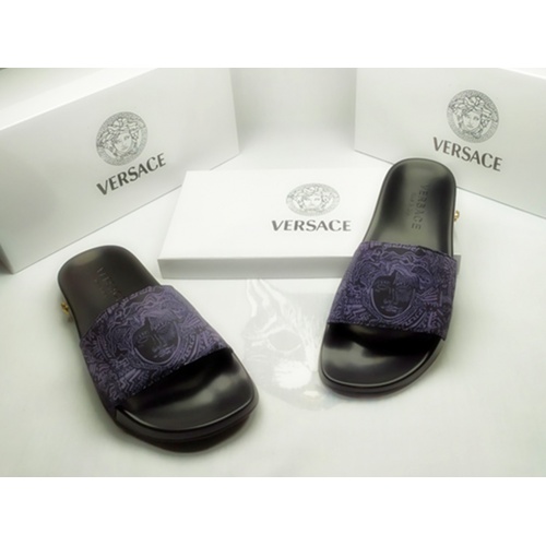 Replica Versace Slippers For Men #855887 $40.00 USD for Wholesale