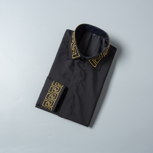 Replica Versace Shirts Long Sleeved For Men #856698 $38.00 USD for Wholesale