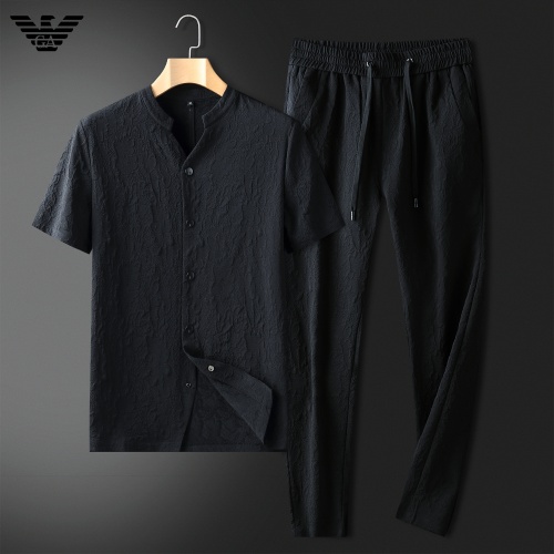 Armani Tracksuits Short Sleeved For Men #857314 $85.00 USD, Wholesale Replica Armani Tracksuits