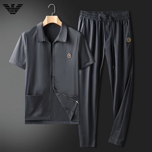 Armani Tracksuits Short Sleeved For Men #857324 $85.00 USD, Wholesale Replica Armani Tracksuits