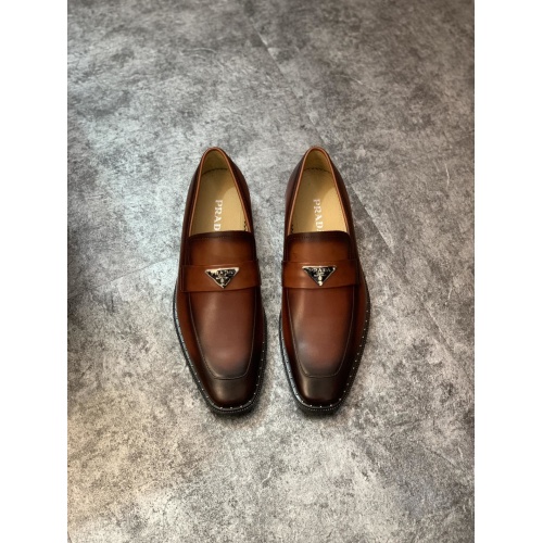 Prada Leather Shoes For Men #857557 $100.00 USD, Wholesale Replica Prada Leather Shoes
