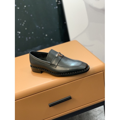 Replica Prada Leather Shoes For Men #857558 $100.00 USD for Wholesale