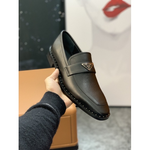 Replica Prada Leather Shoes For Men #857561 $100.00 USD for Wholesale